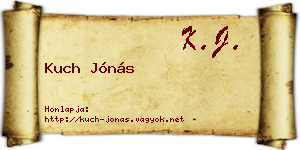 Kuch Jónás névjegykártya